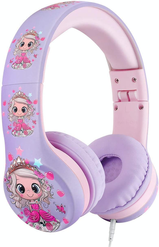 Kids Limited Volume over Ear Headphones for Kids Girls Children School (Princess Girl)